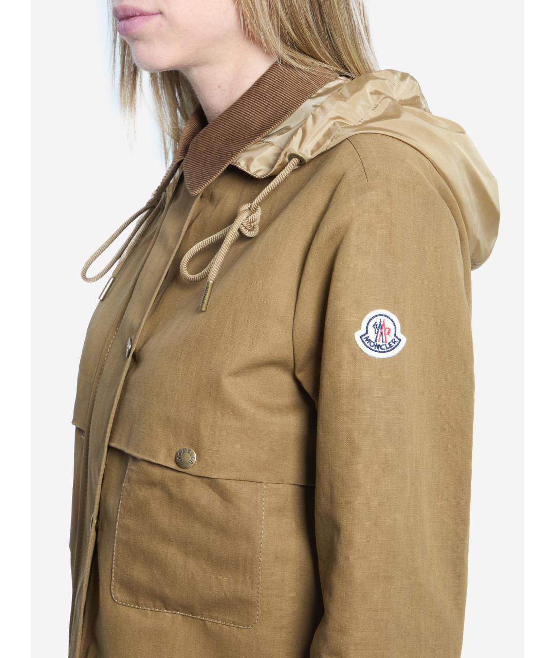 MONCLER Коричневая хлопковая куртка, фото 3