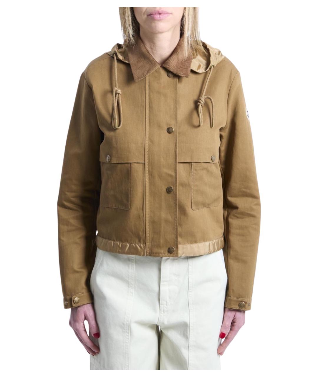 MONCLER Коричневая хлопковая куртка, фото 1