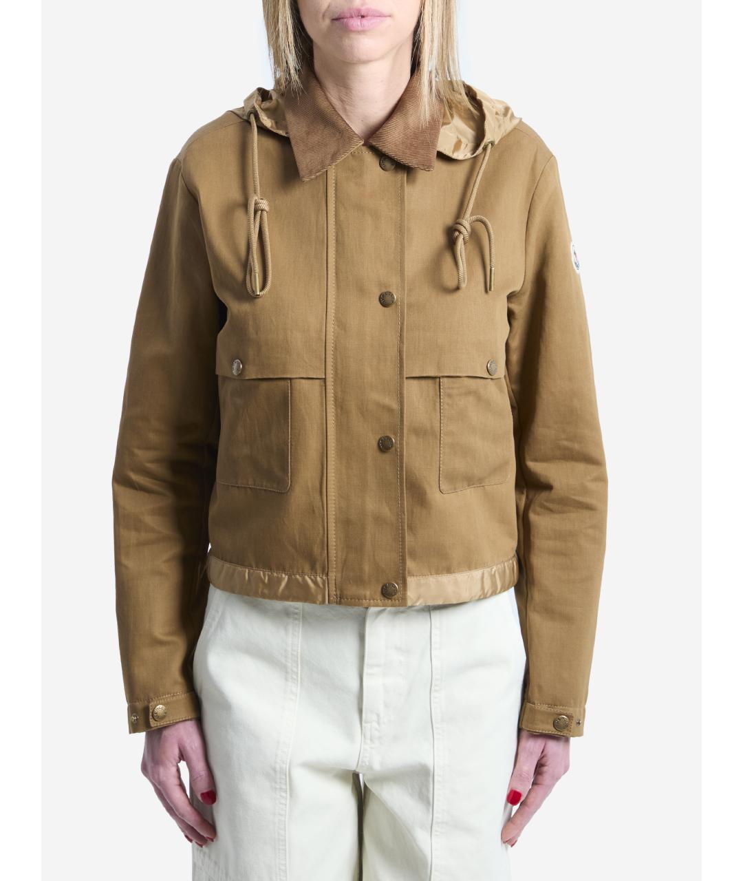 MONCLER Коричневая хлопковая куртка, фото 4