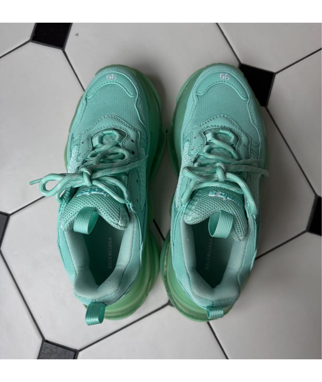 BALENCIAGA Бирюзовые кроссовки, фото 3