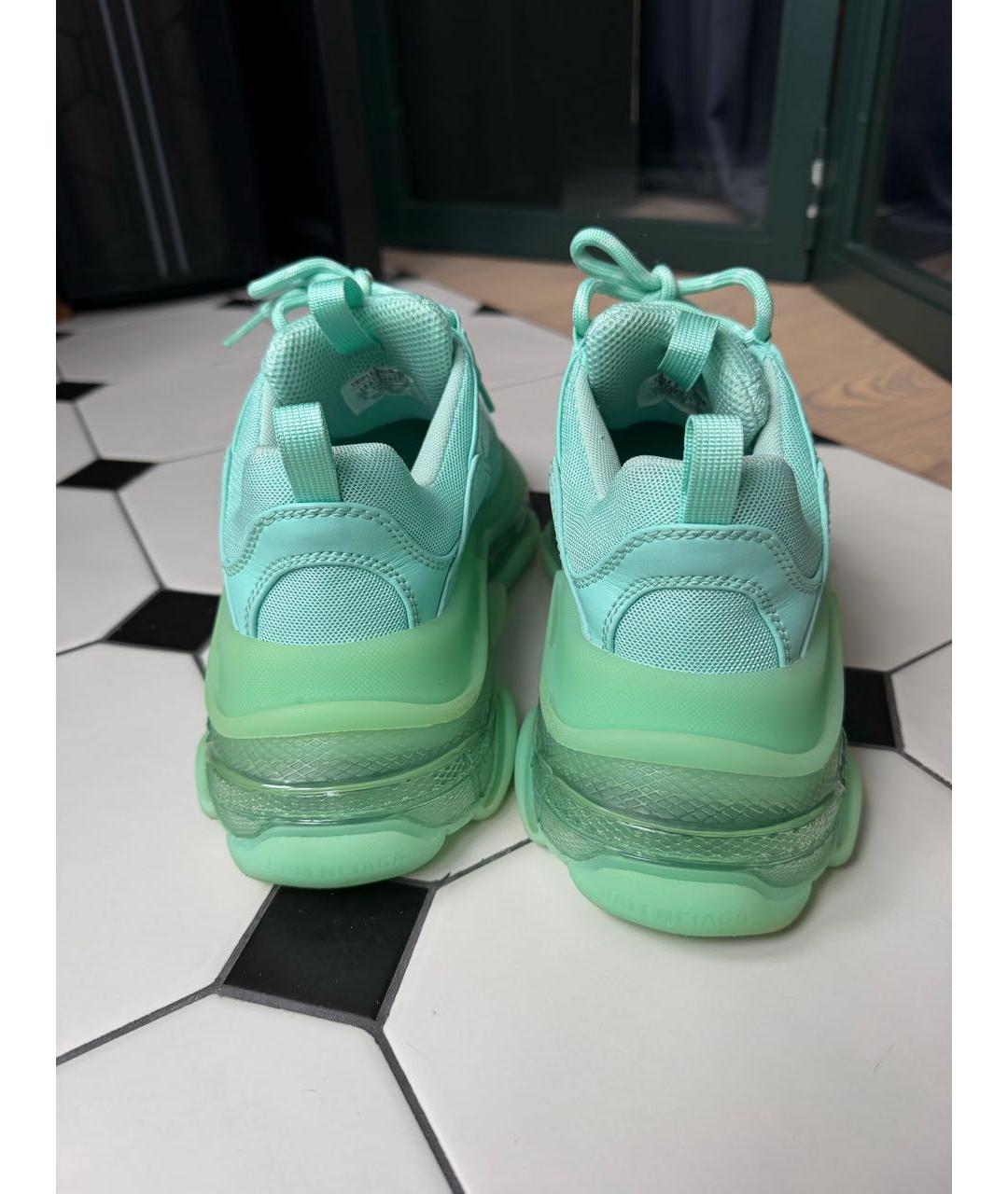 BALENCIAGA Бирюзовые кроссовки, фото 4