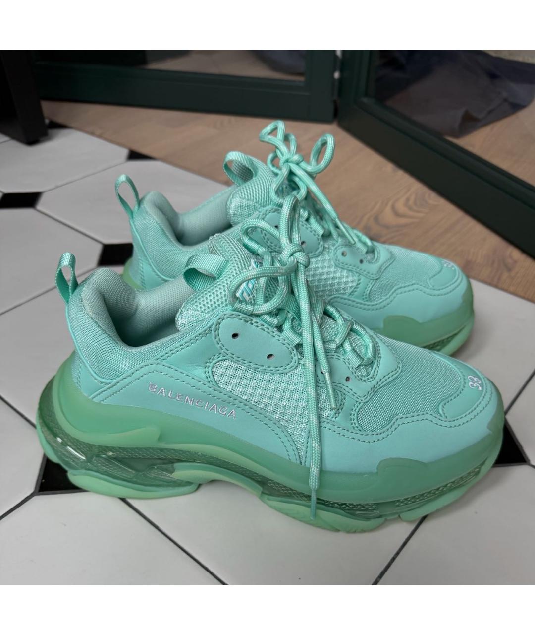 BALENCIAGA Бирюзовые кроссовки, фото 7