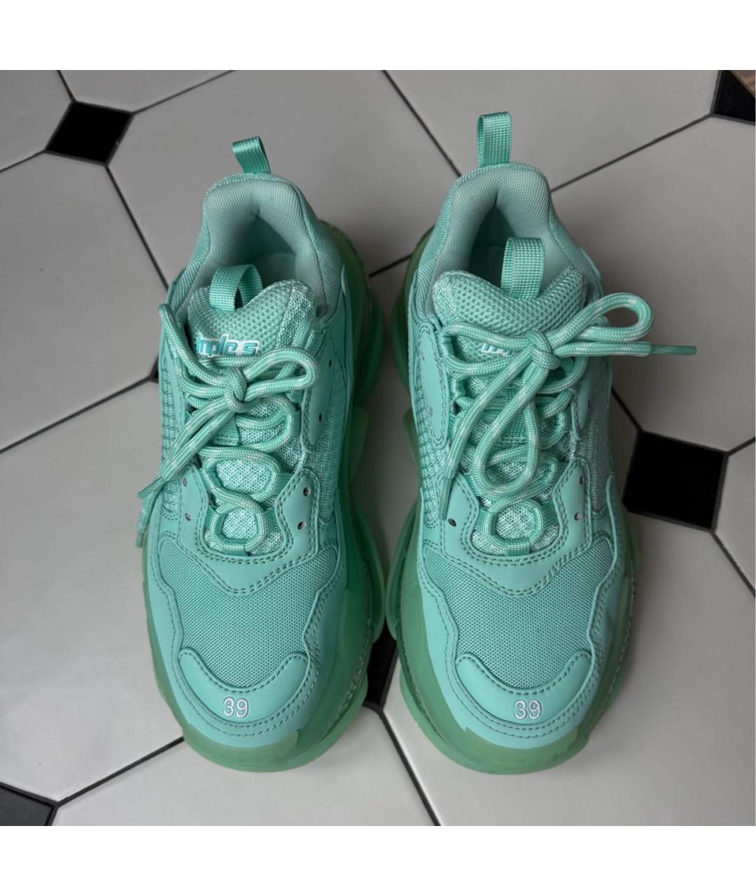 BALENCIAGA Бирюзовые кроссовки, фото 2