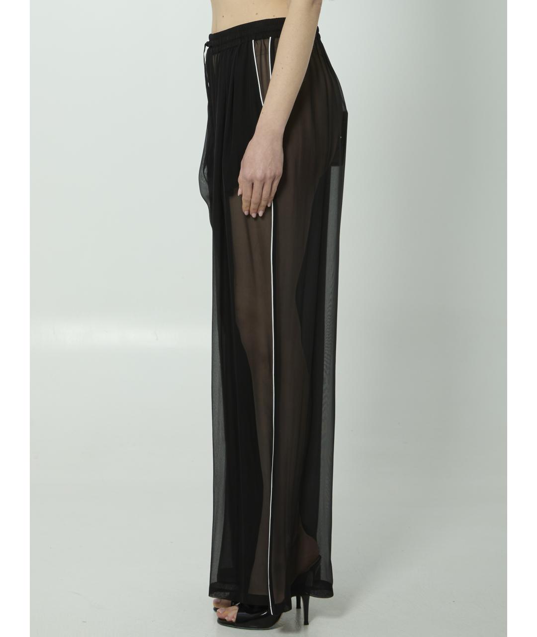 DOLCE&GABBANA Черные шелковые прямые брюки, фото 4