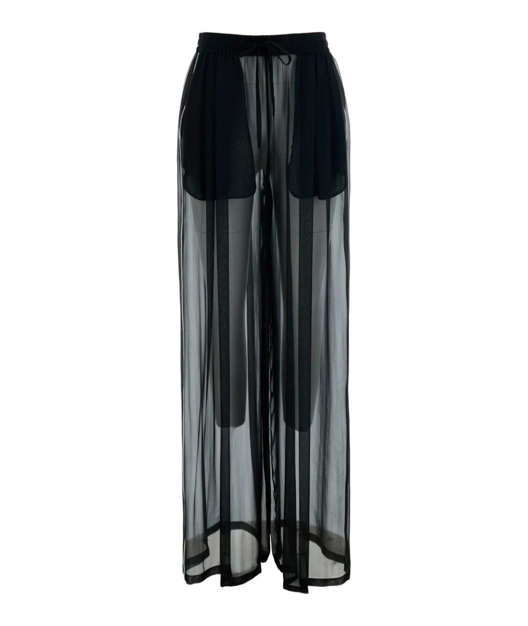 DOLCE&GABBANA Черные шелковые прямые брюки, фото 1