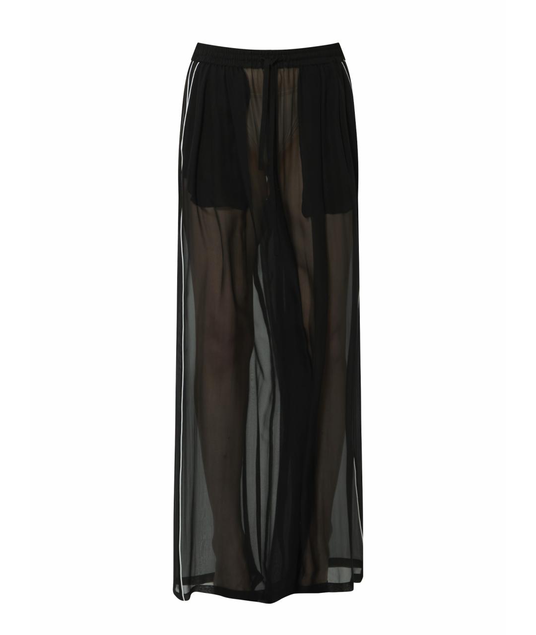 DOLCE&GABBANA Черные шелковые прямые брюки, фото 2