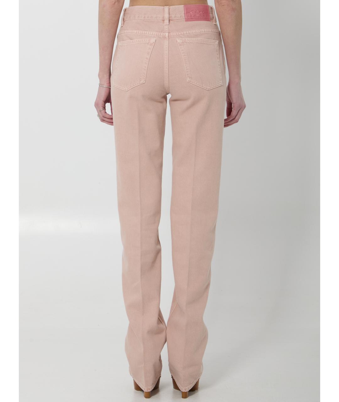 CHLOE Розовые хлопковые прямые брюки, фото 3