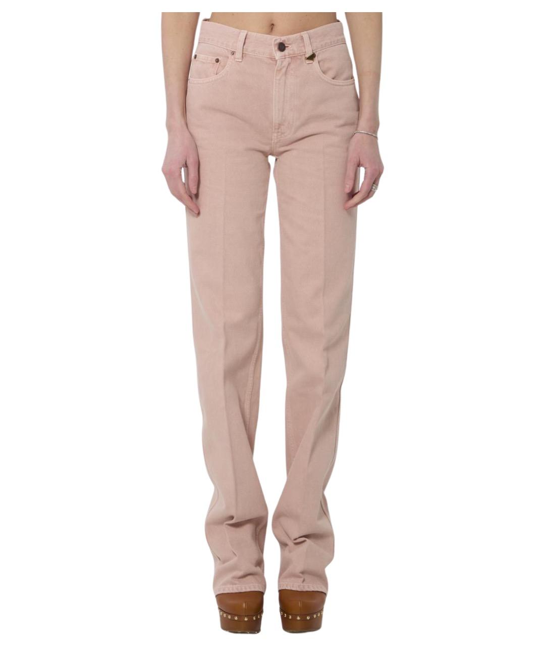 CHLOE Розовые хлопковые прямые брюки, фото 1
