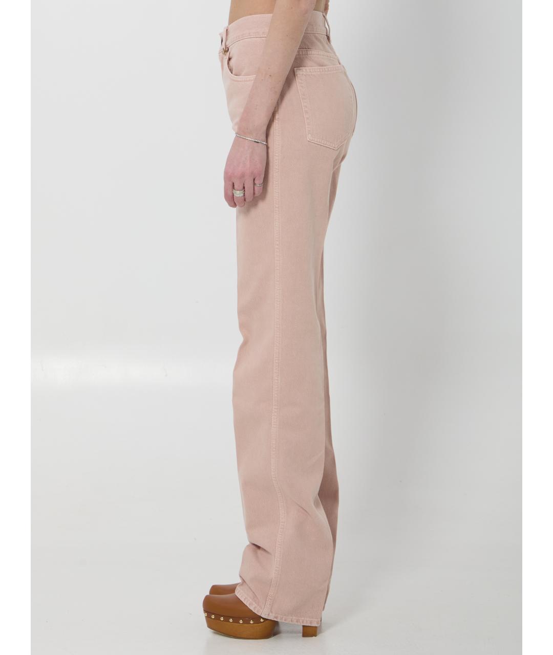 CHLOE Розовые хлопковые прямые брюки, фото 2