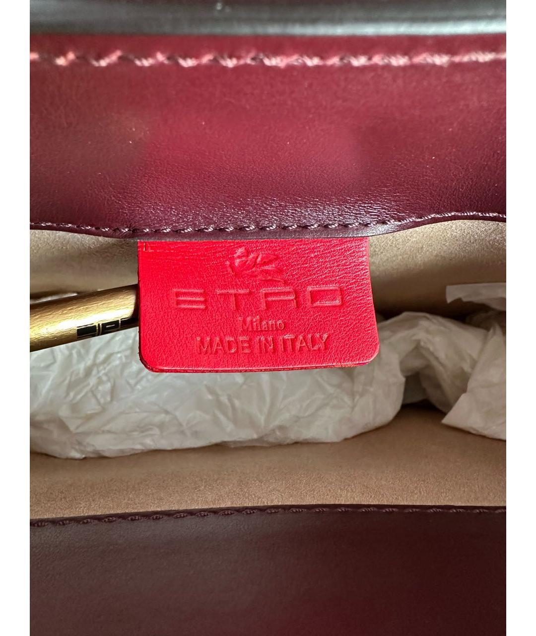 ETRO Бордовая кожаная сумка тоут, фото 5