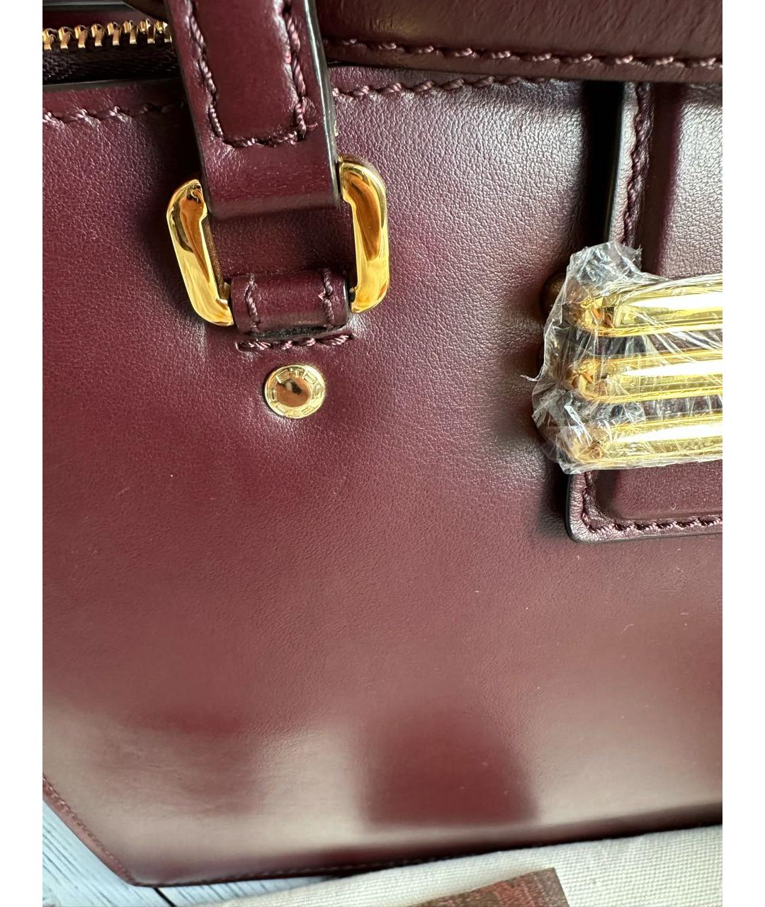 ETRO Бордовая кожаная сумка тоут, фото 7