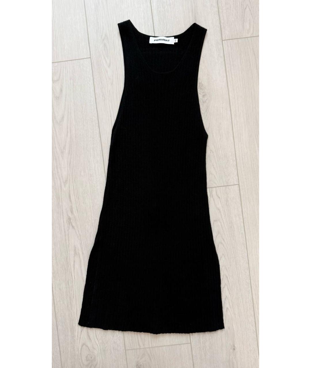 PERVERT Черная кашемировая майка, фото 7