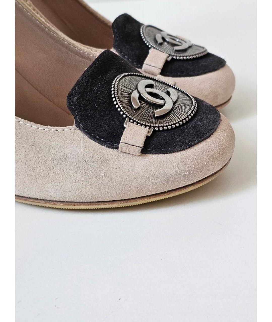 CHANEL Бежевые замшевые туфли, фото 5