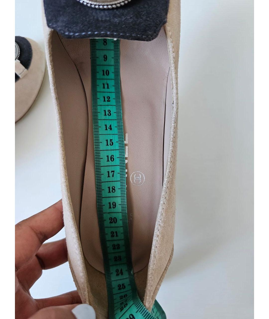 CHANEL Бежевые замшевые туфли, фото 7