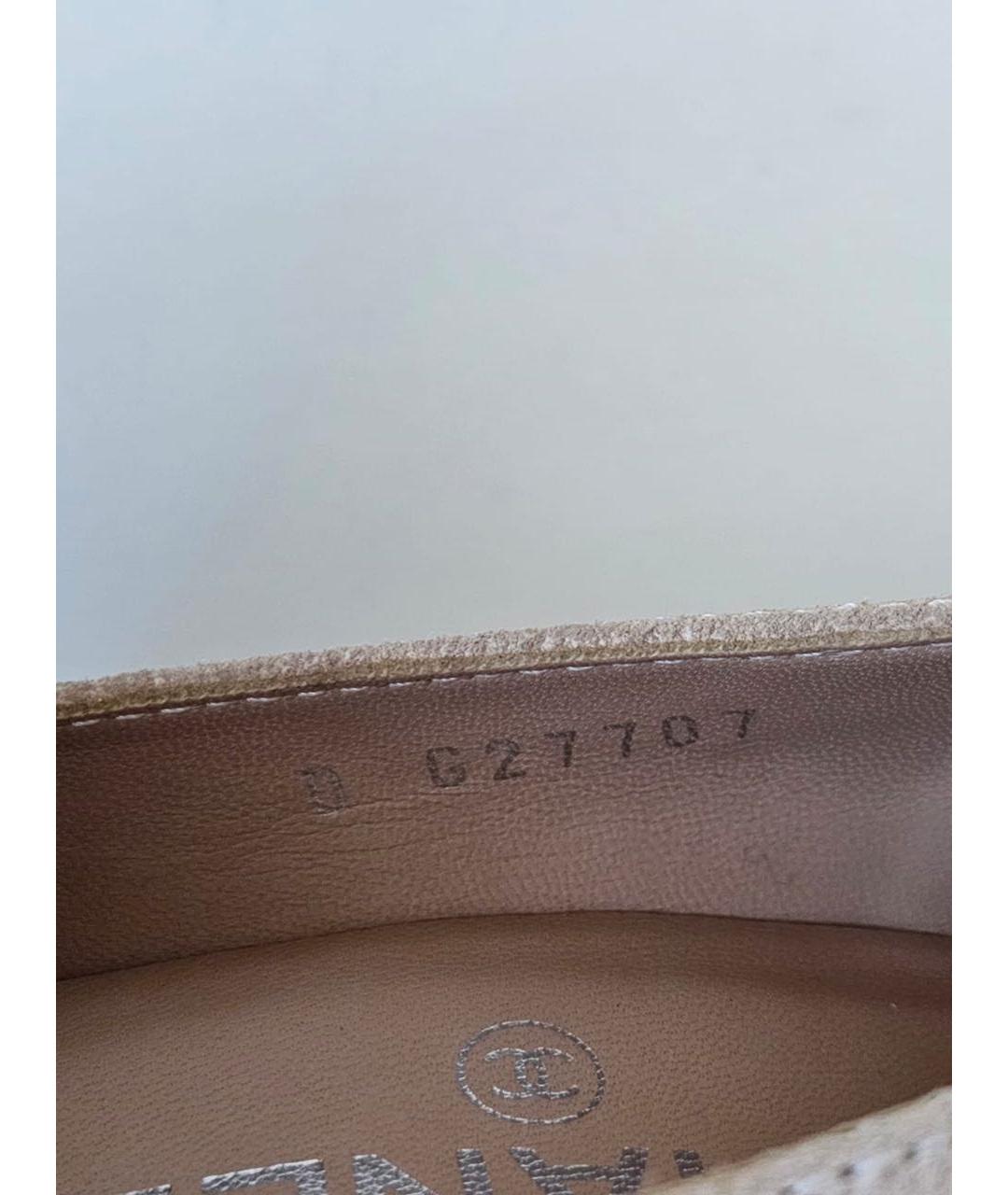 CHANEL Бежевые замшевые туфли, фото 8