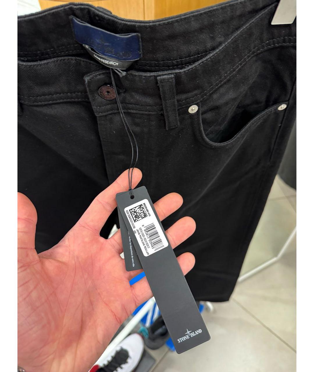 STONE ISLAND Черные прямые джинсы, фото 5