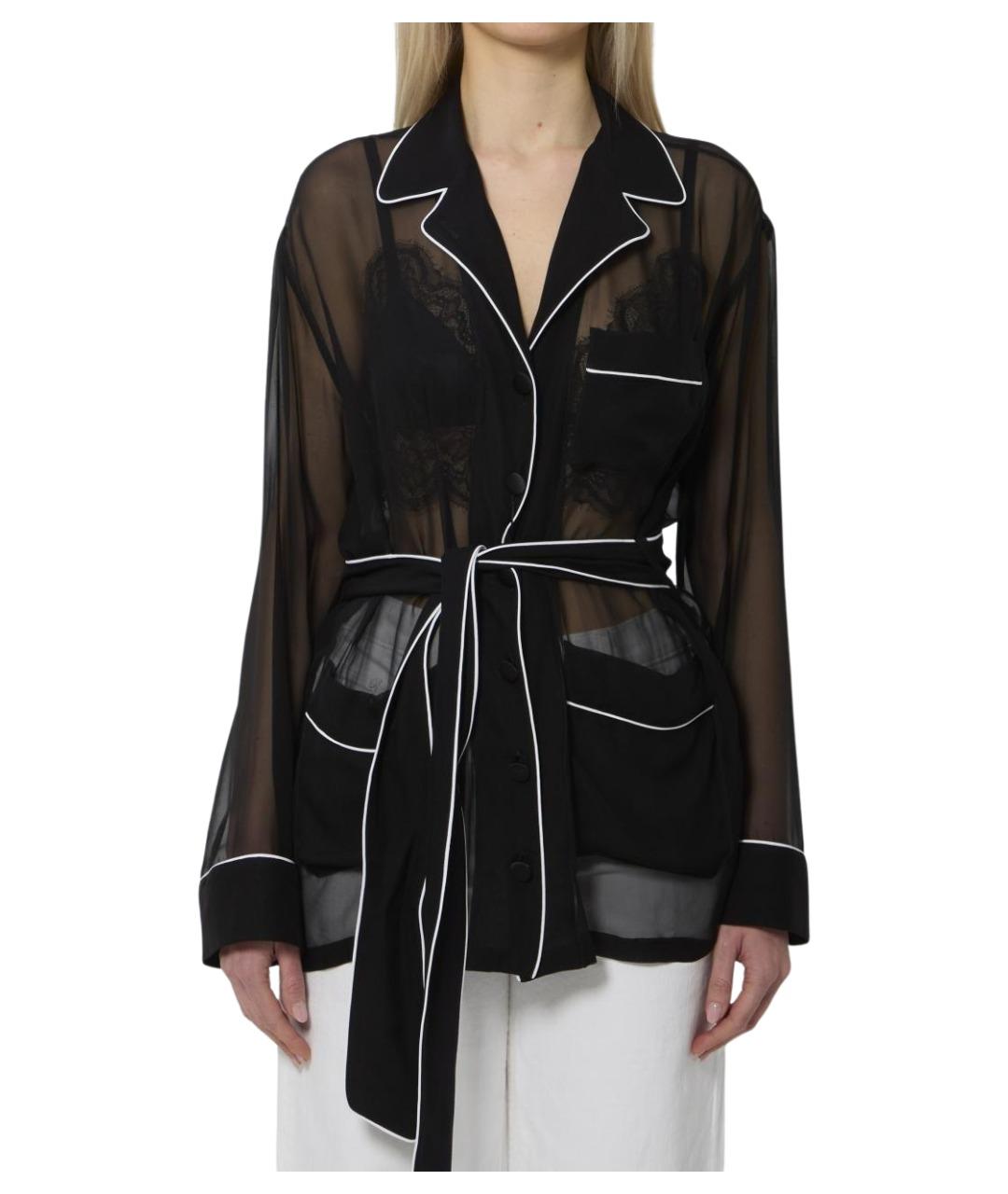 DOLCE&GABBANA Черная шелковая рубашка, фото 1