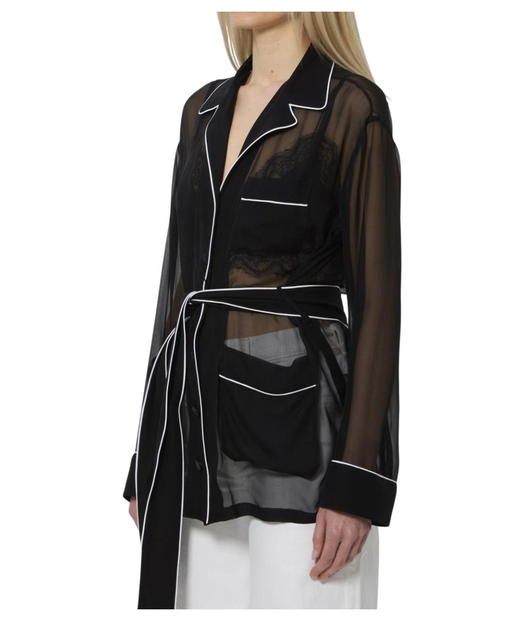 DOLCE&GABBANA Черная шелковая рубашка, фото 2