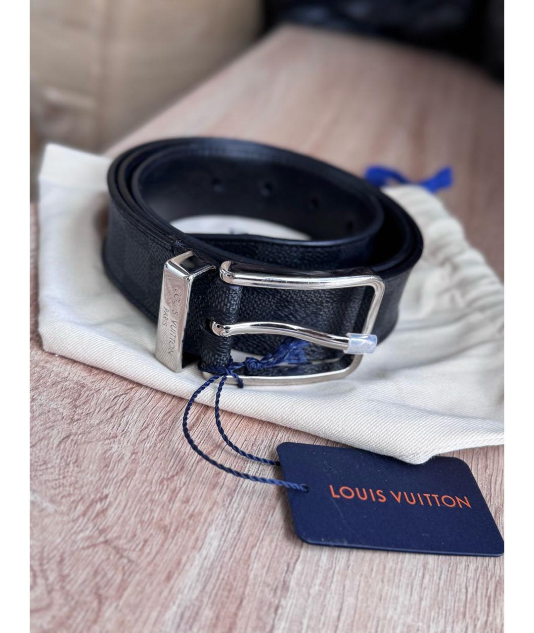 LOUIS VUITTON Серый кожаный ремень, фото 5