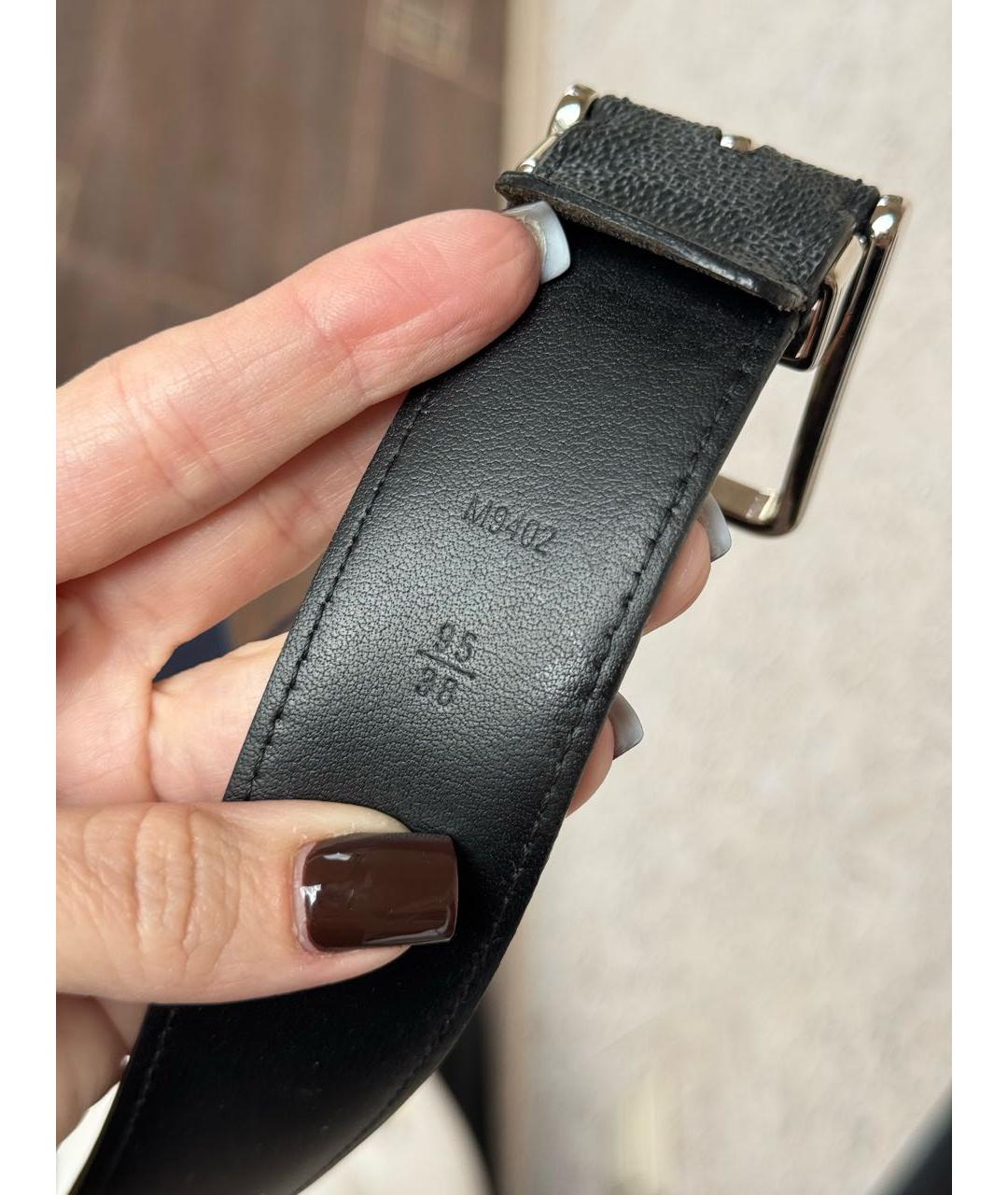 LOUIS VUITTON Серый кожаный ремень, фото 3