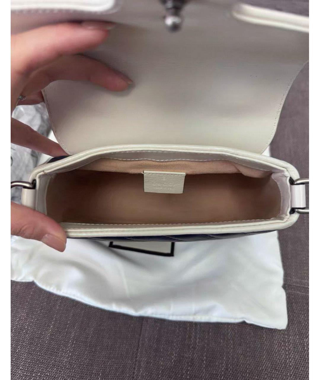 GUCCI Синяя кожаная сумка с короткими ручками, фото 4