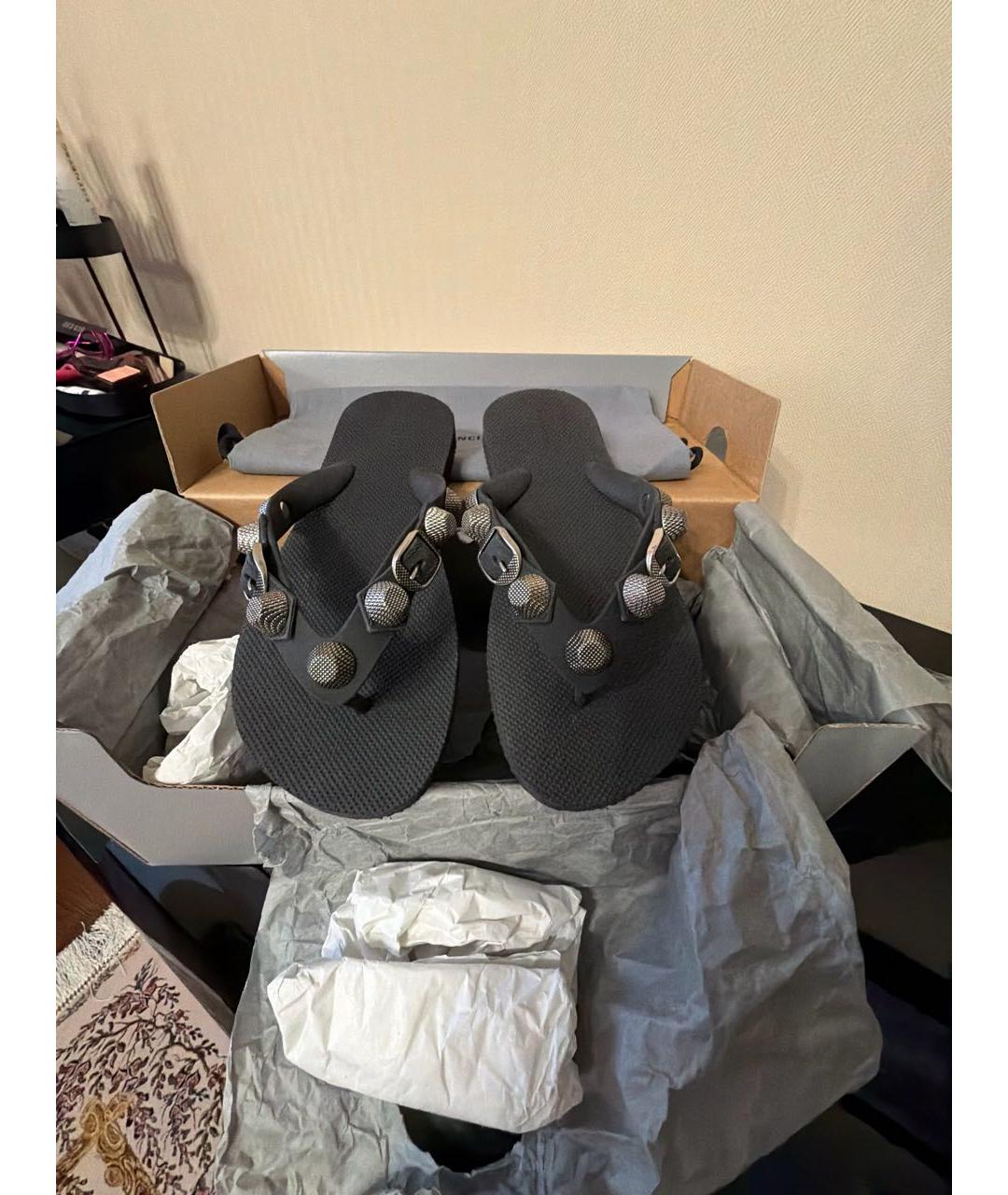 BALENCIAGA Черные шлепанцы, фото 2