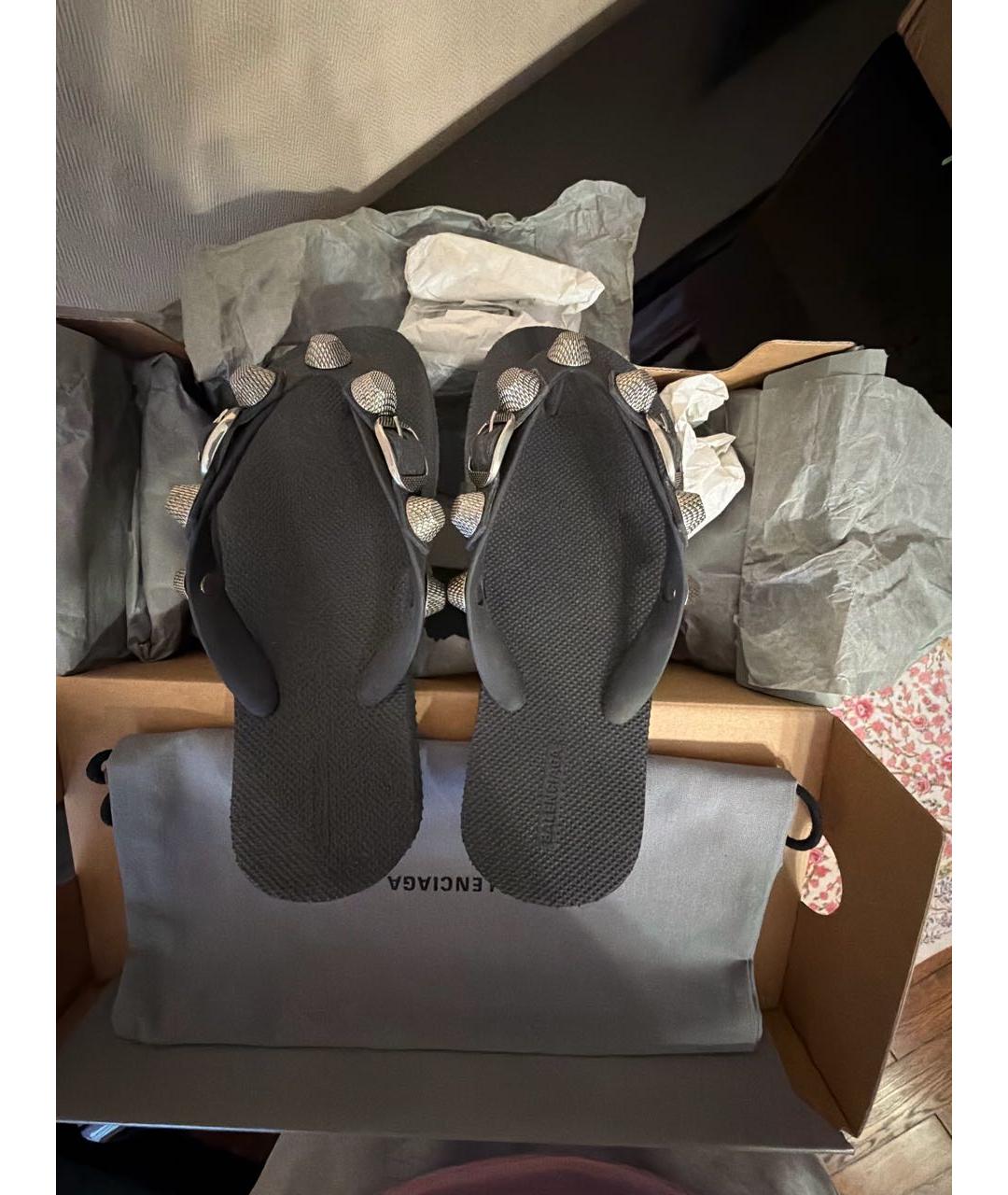 BALENCIAGA Черные шлепанцы, фото 3