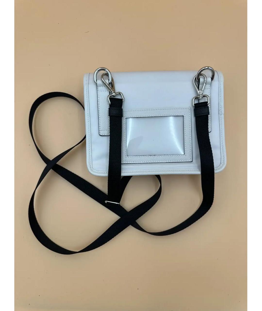 PRADA Белая кожаная сумка через плечо, фото 4