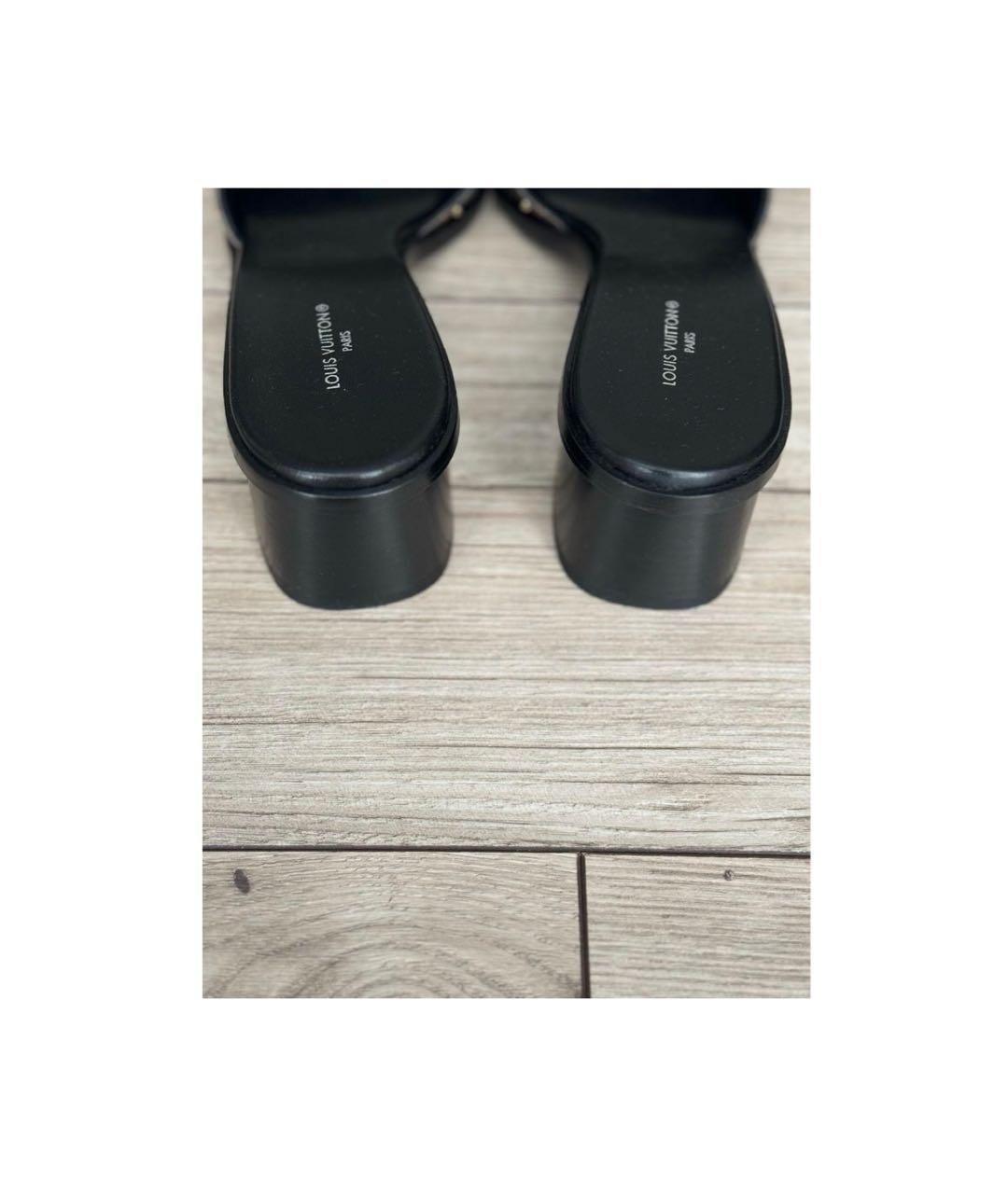 LOUIS VUITTON Коричневые кожаные шлепанцы, фото 5