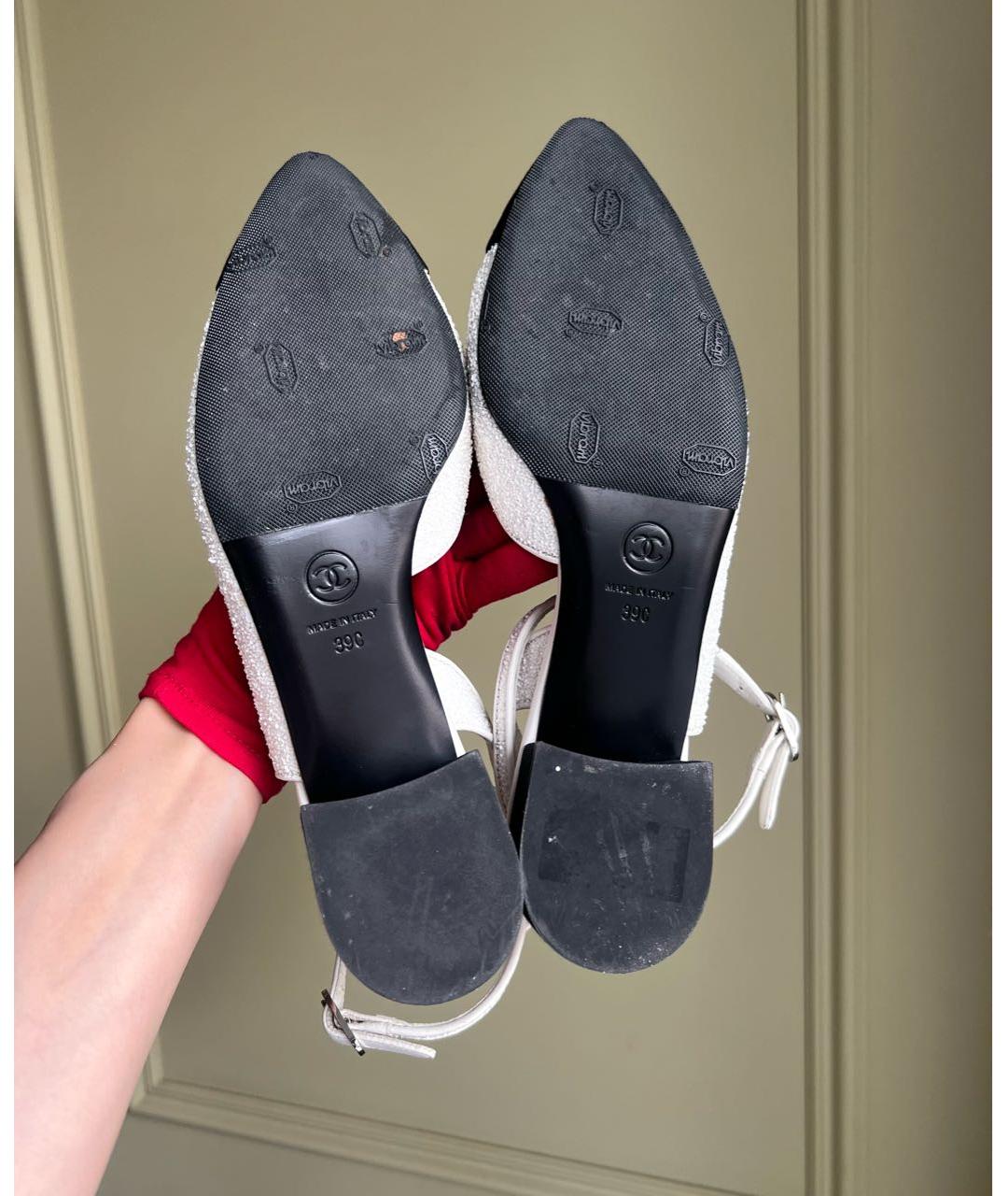 CHANEL Белые балетки, фото 5