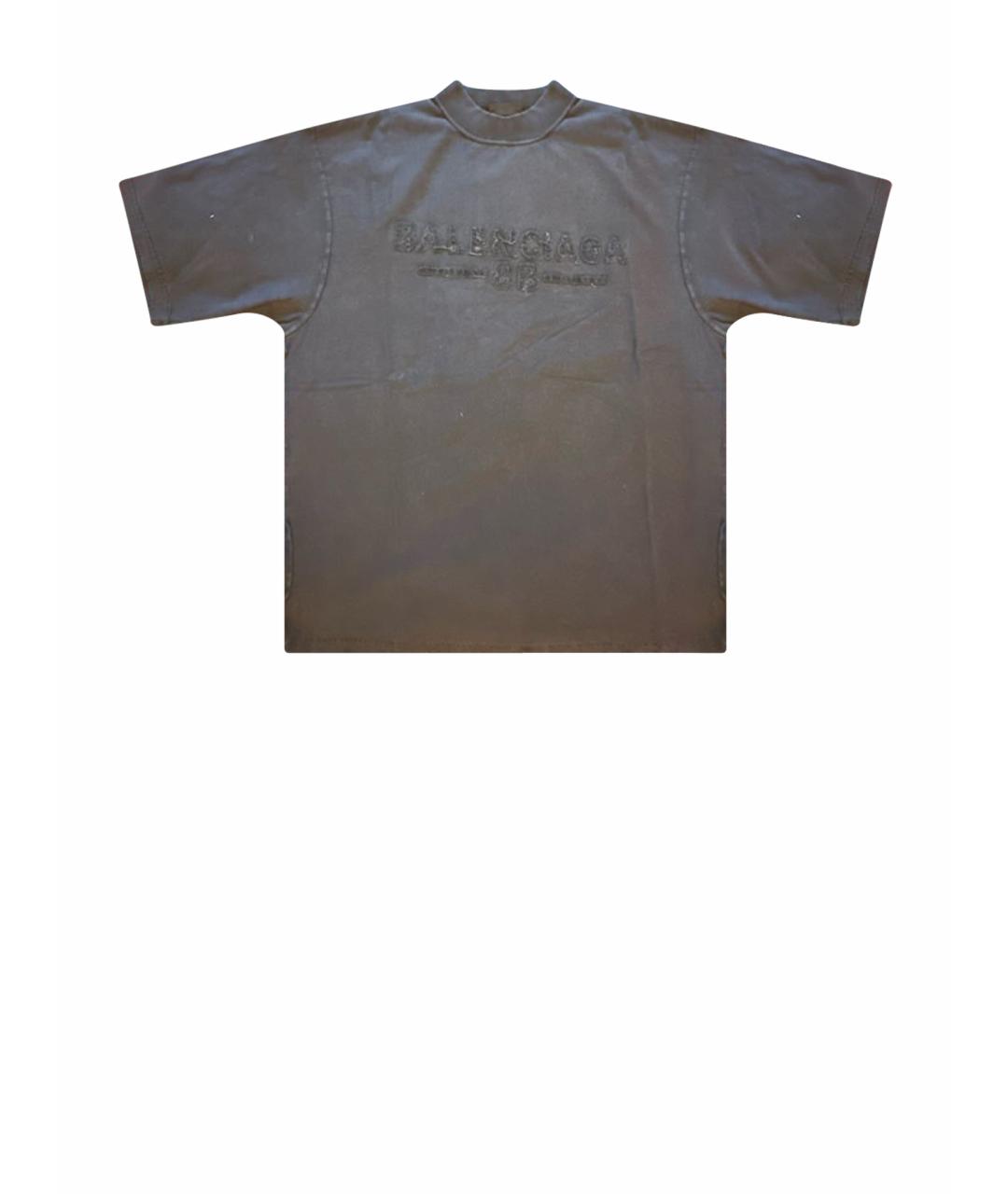 BALENCIAGA Черная хлопковая футболка, фото 1