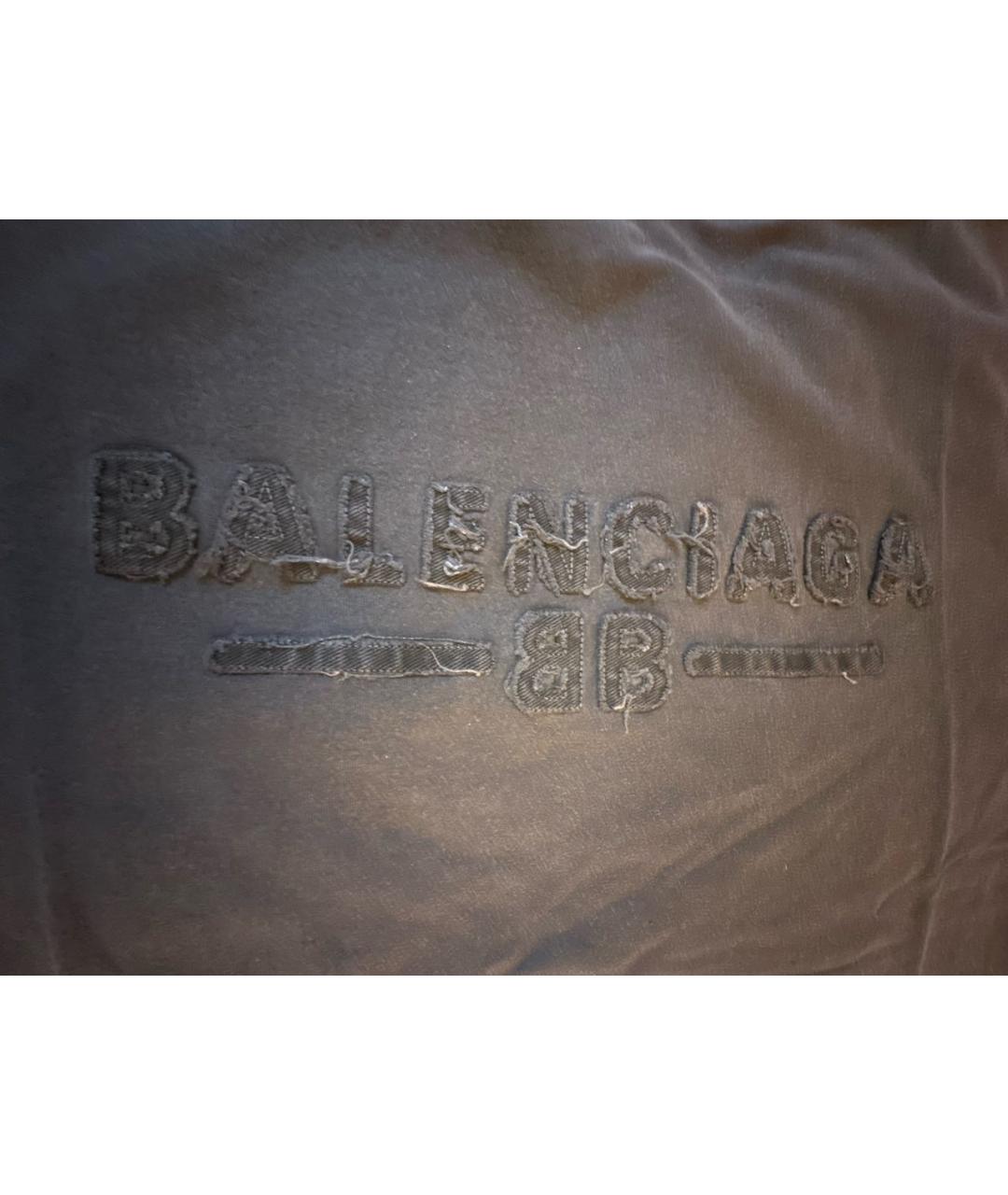 BALENCIAGA Черная хлопковая футболка, фото 8