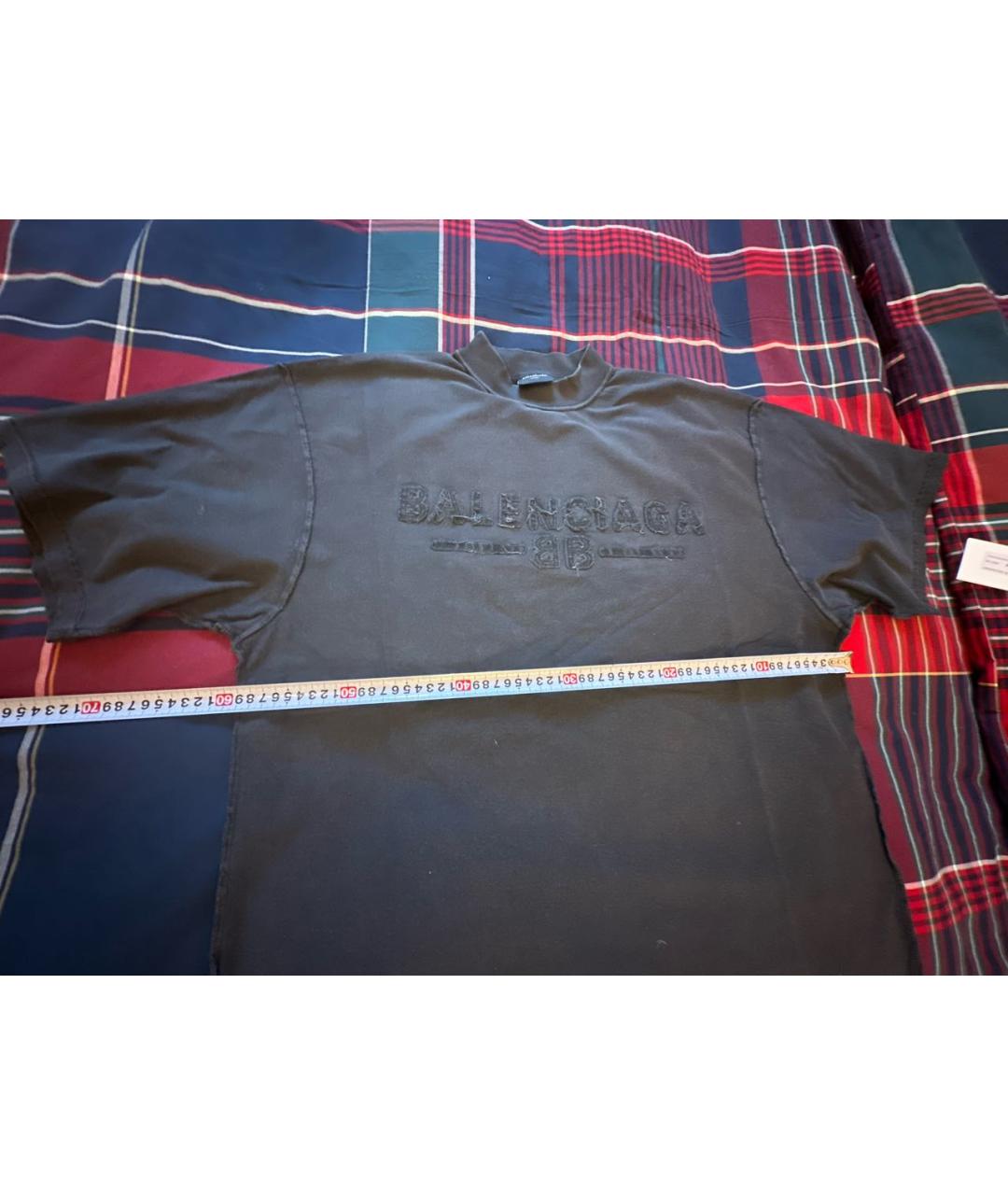 BALENCIAGA Черная хлопковая футболка, фото 5