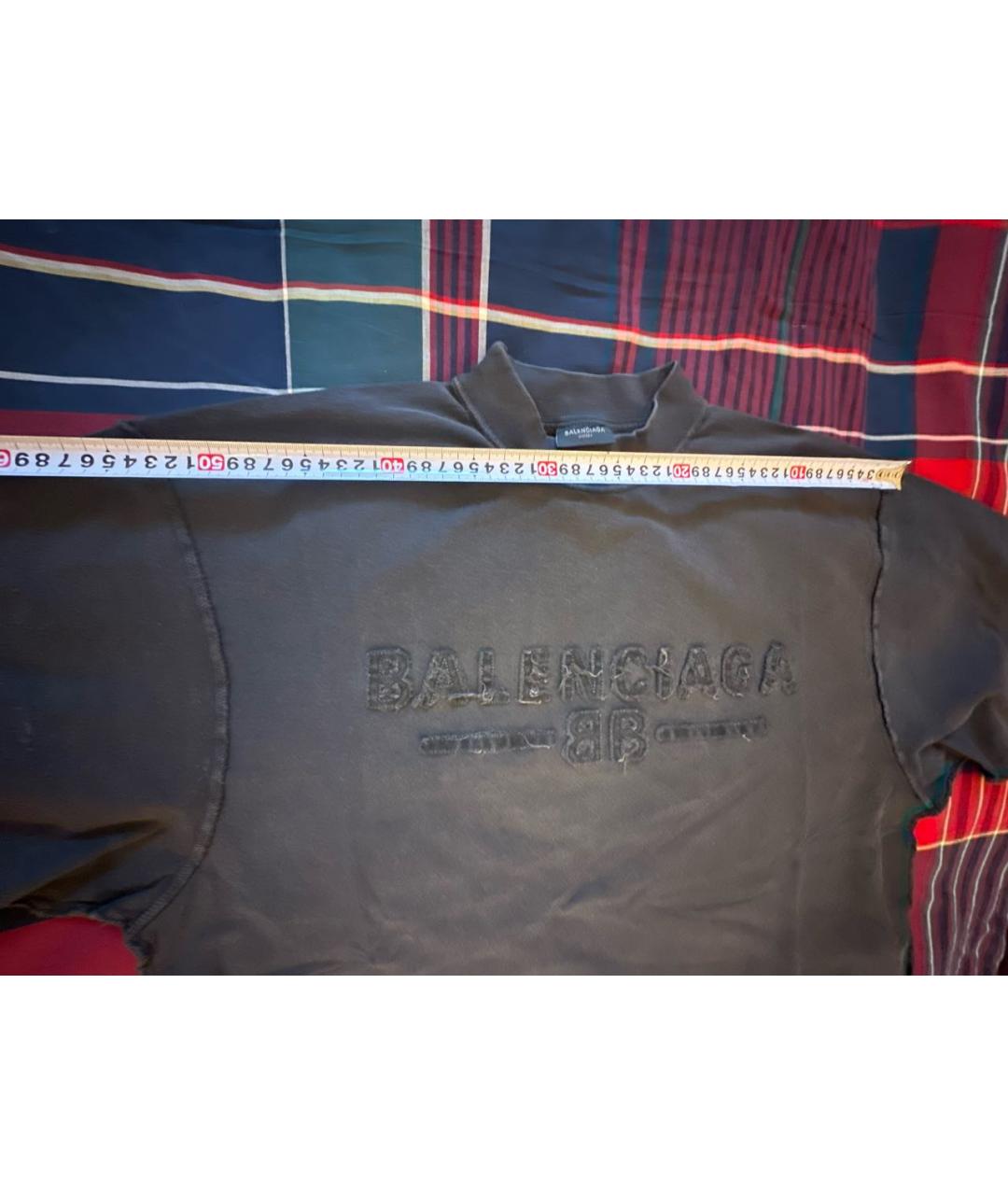 BALENCIAGA Черная хлопковая футболка, фото 7