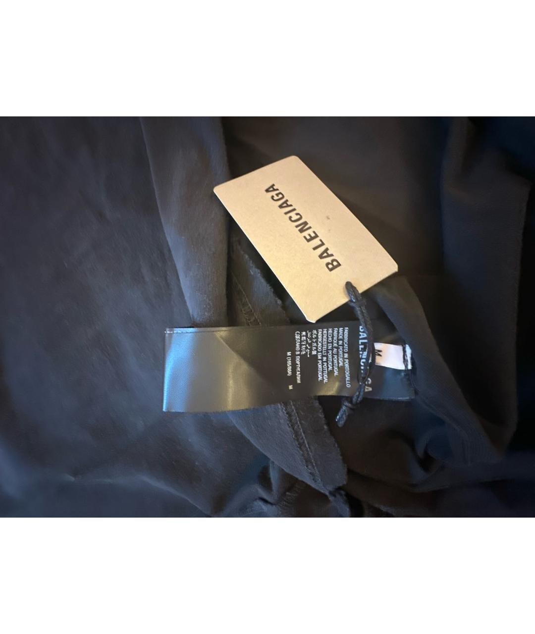 BALENCIAGA Черная хлопковая футболка, фото 3