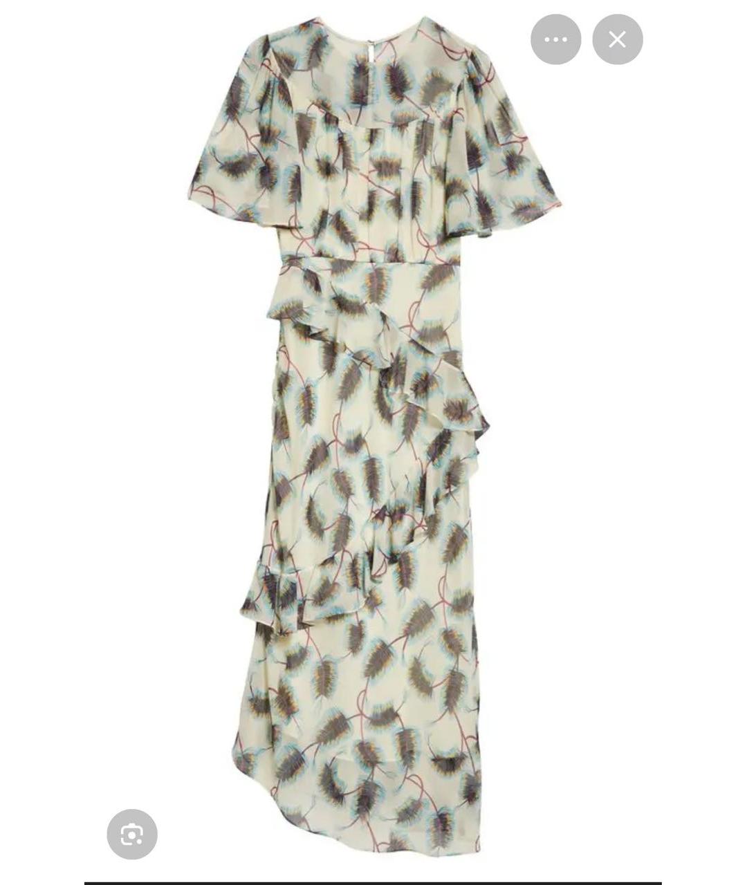 SALONI Бежевое шелковое коктейльное платье, фото 6