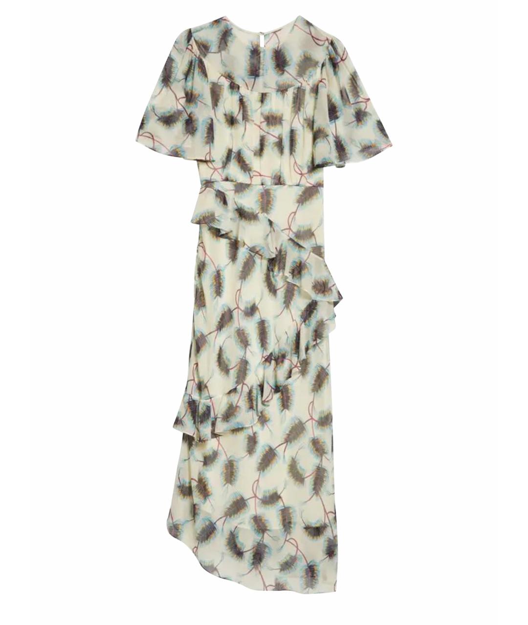 SALONI Бежевое шелковое коктейльное платье, фото 1