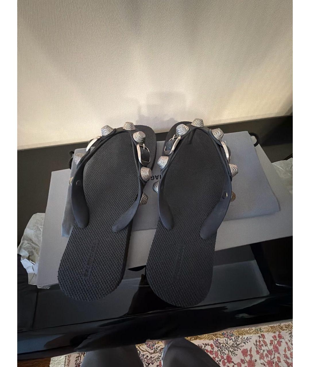 BALENCIAGA Черные шлепанцы, фото 3