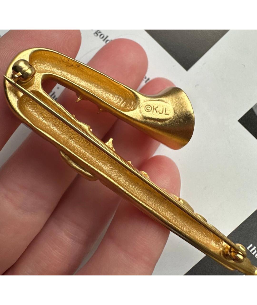 KENNETH JAY LANE Золотая металлическая булавка / брошь, фото 3
