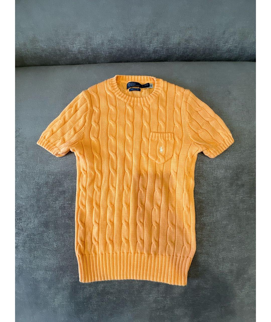 POLO RALPH LAUREN Оранжевый хлопковый джемпер / свитер, фото 7