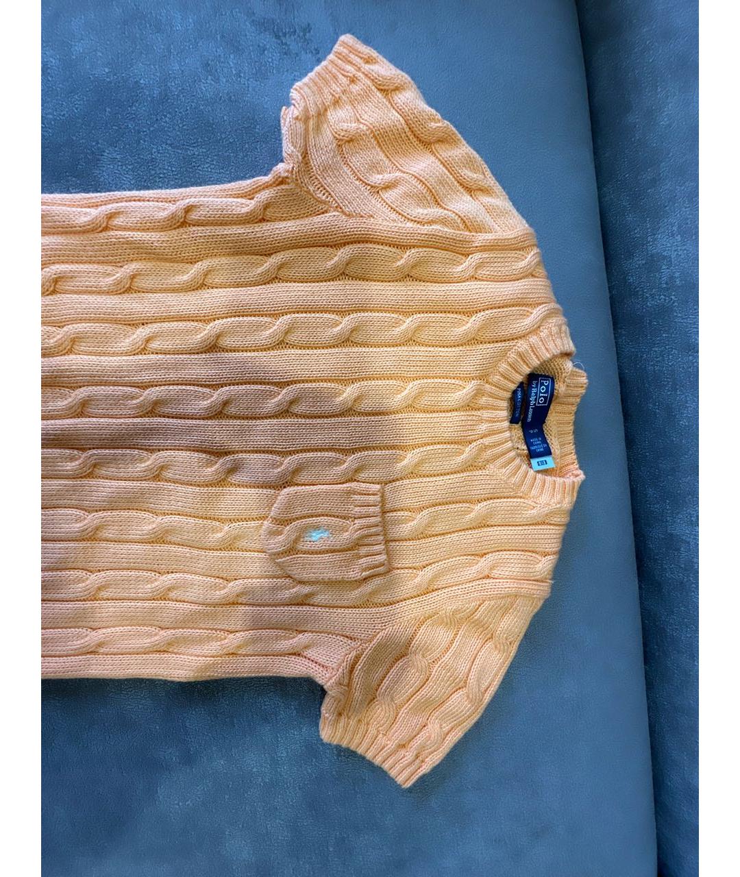 POLO RALPH LAUREN Оранжевый хлопковый джемпер / свитер, фото 5