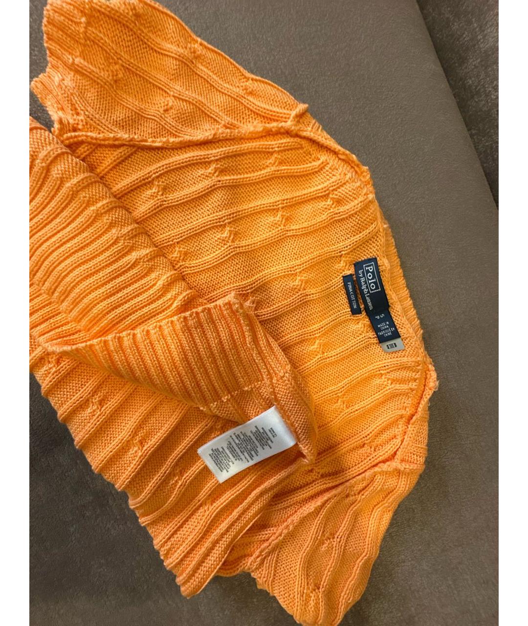 POLO RALPH LAUREN Оранжевый хлопковый джемпер / свитер, фото 3