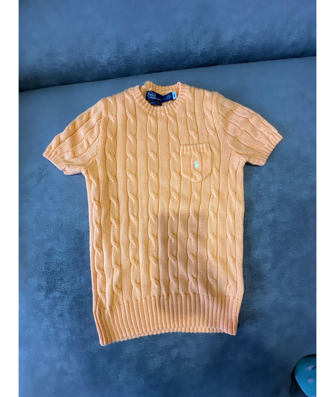 POLO RALPH LAUREN Оранжевый хлопковый джемпер / свитер, фото 6