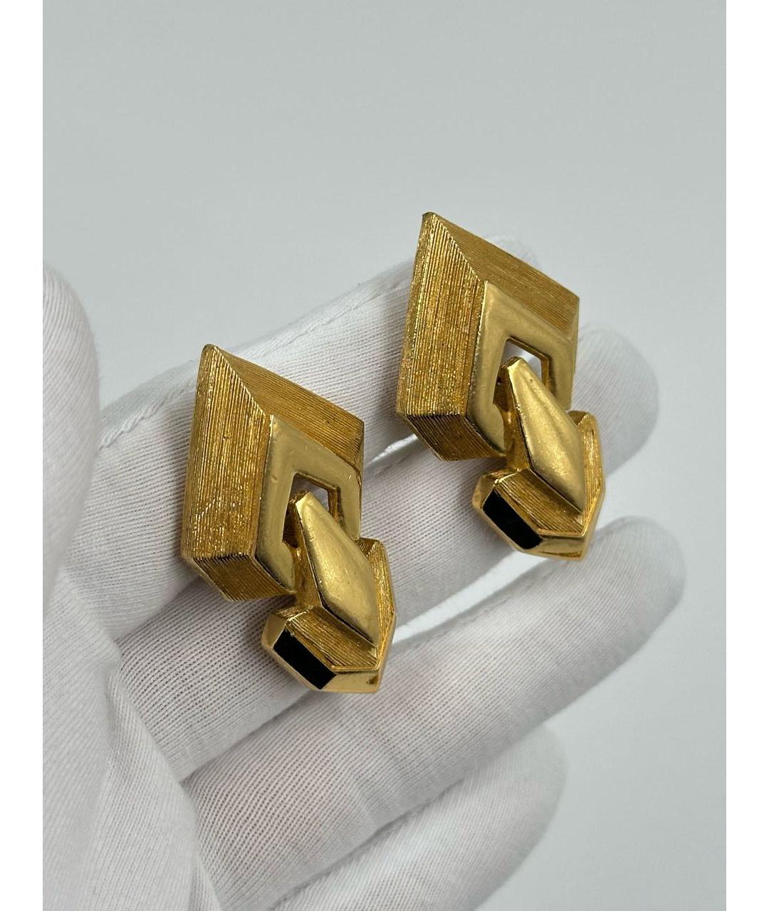 CHRISTIAN DIOR Золотые позолоченные клипсы, фото 4