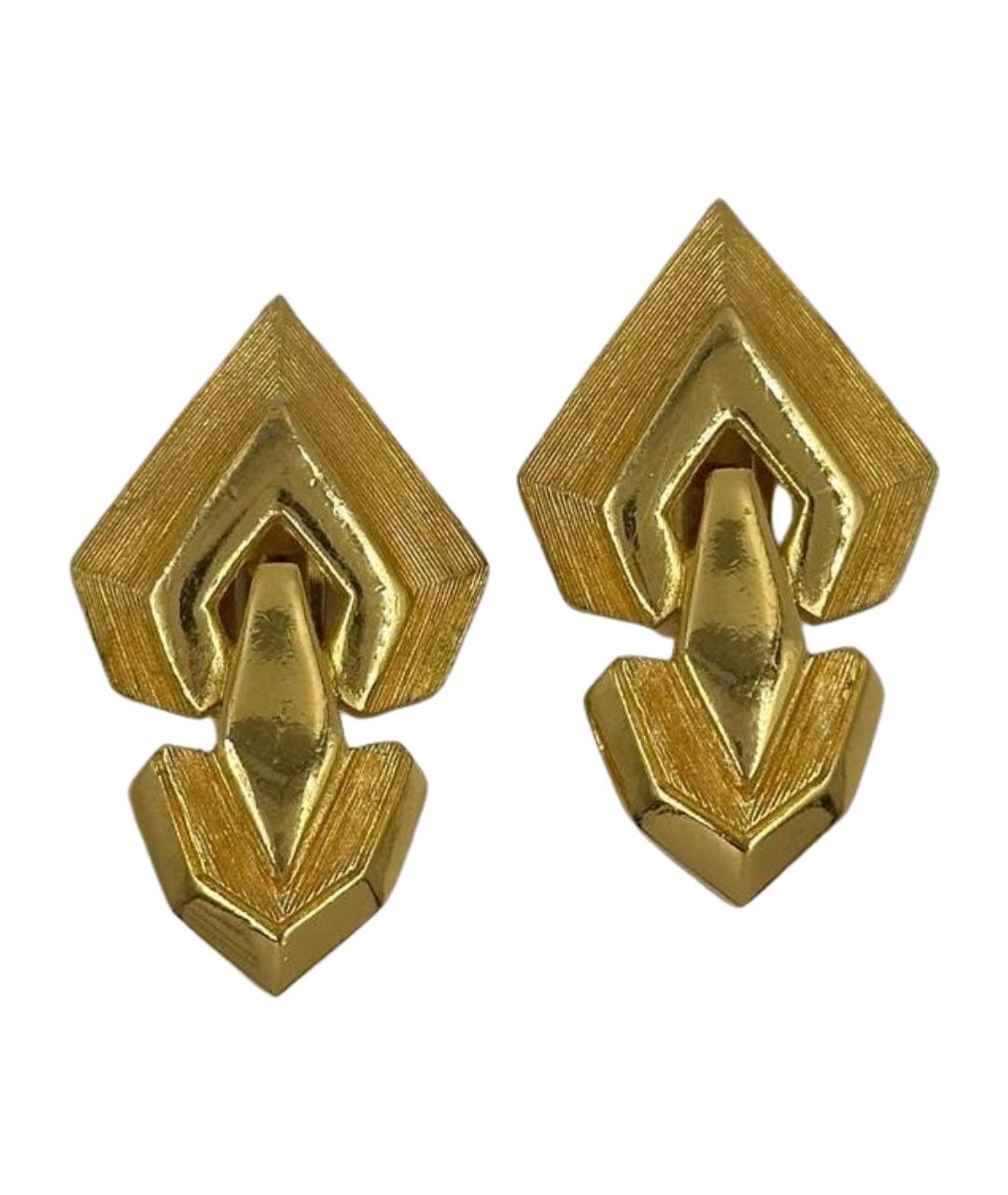 CHRISTIAN DIOR Золотые позолоченные клипсы, фото 1