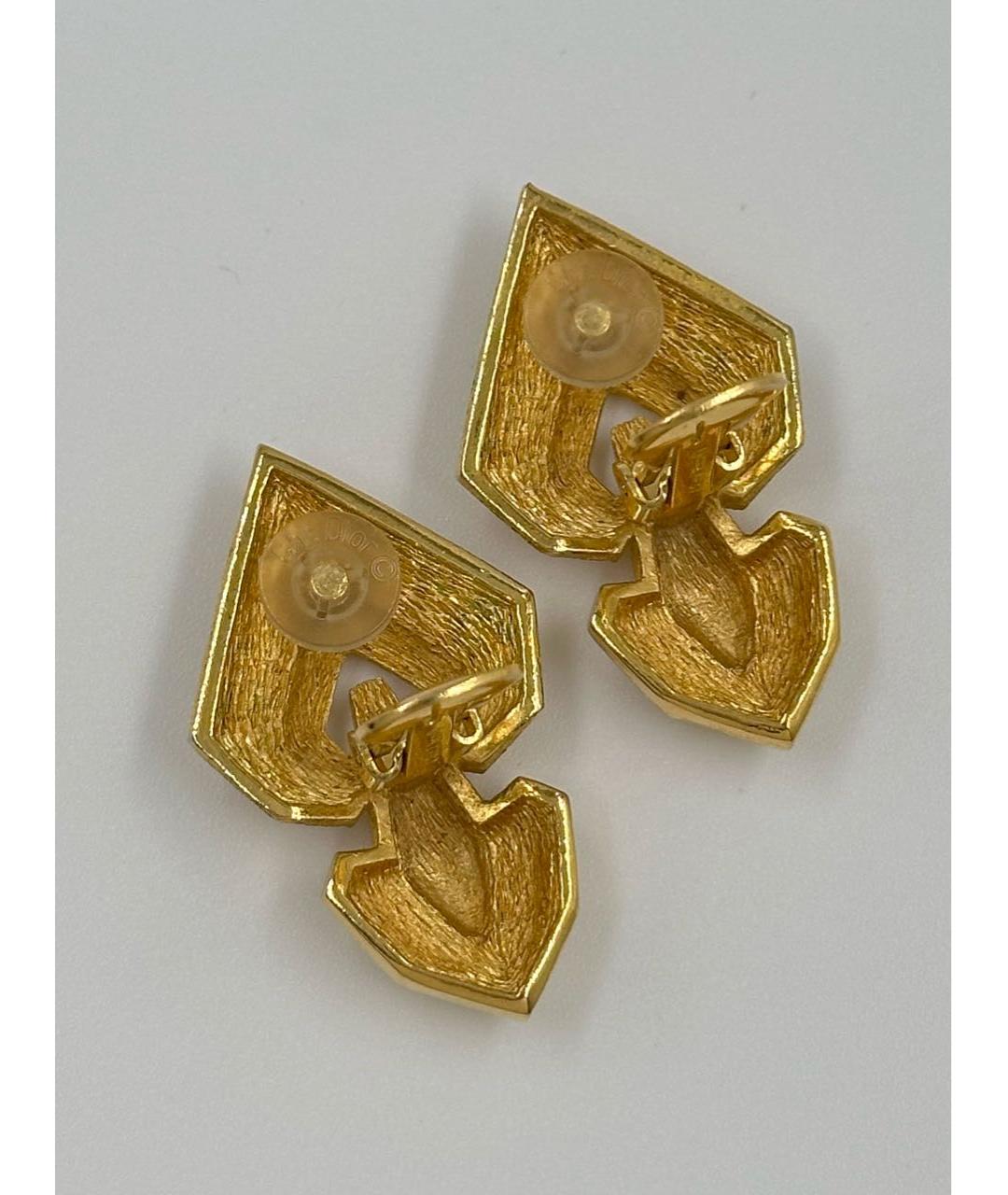 CHRISTIAN DIOR Золотые позолоченные клипсы, фото 6