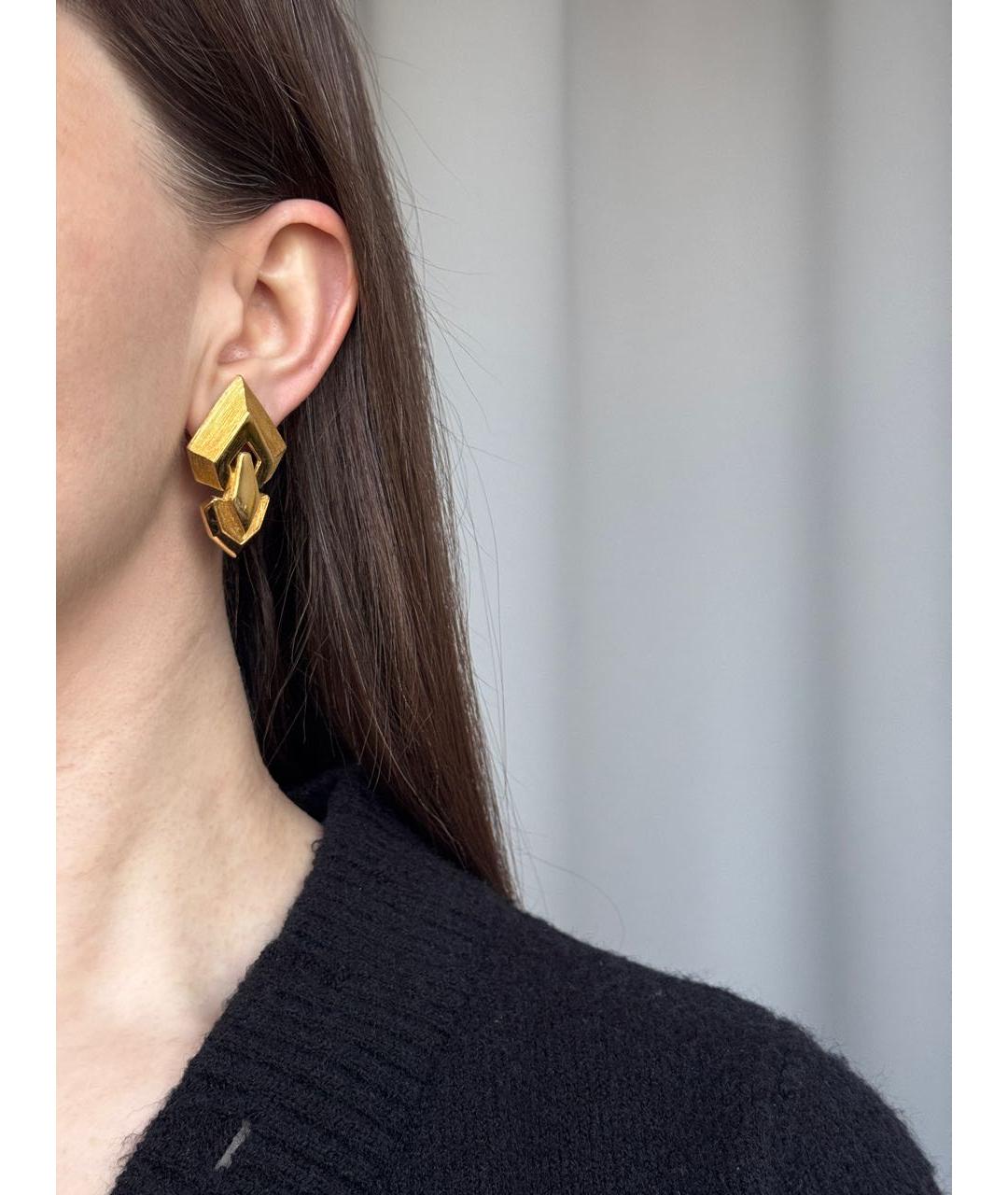 CHRISTIAN DIOR Золотые позолоченные клипсы, фото 8