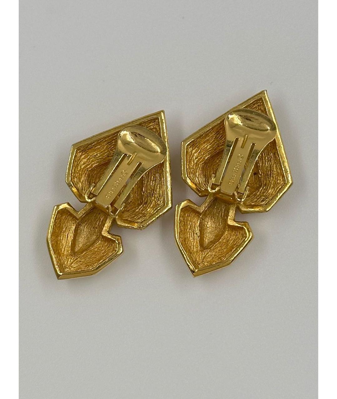 CHRISTIAN DIOR Золотые позолоченные клипсы, фото 7