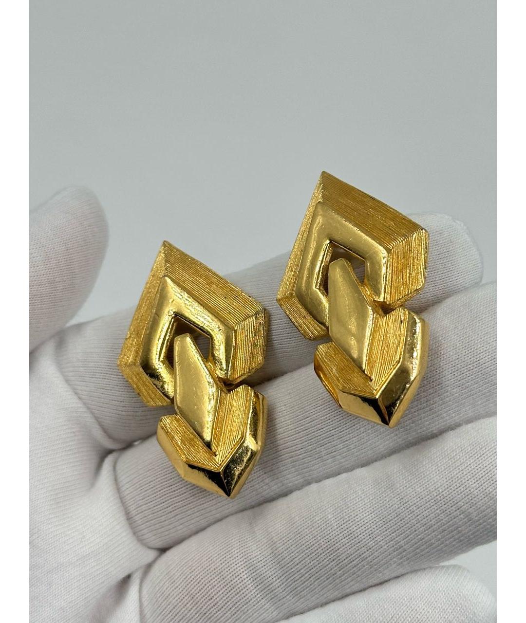 CHRISTIAN DIOR Золотые позолоченные клипсы, фото 5