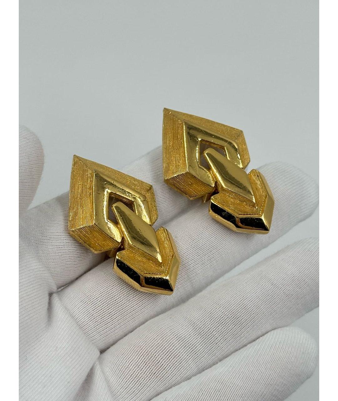 CHRISTIAN DIOR Золотые позолоченные клипсы, фото 3
